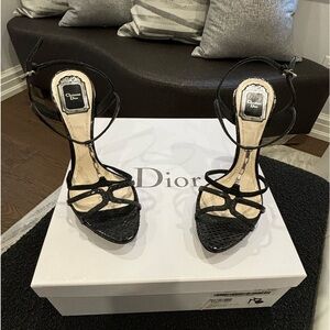 Dior Calzatura black chain sandal size 8.5
